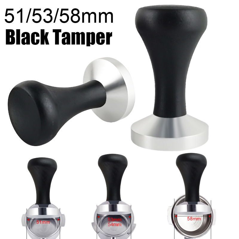 Espresso Tamper Set - 51mm/53mm/58mm 에스프레소 탬퍼 블랙 우드 핸들