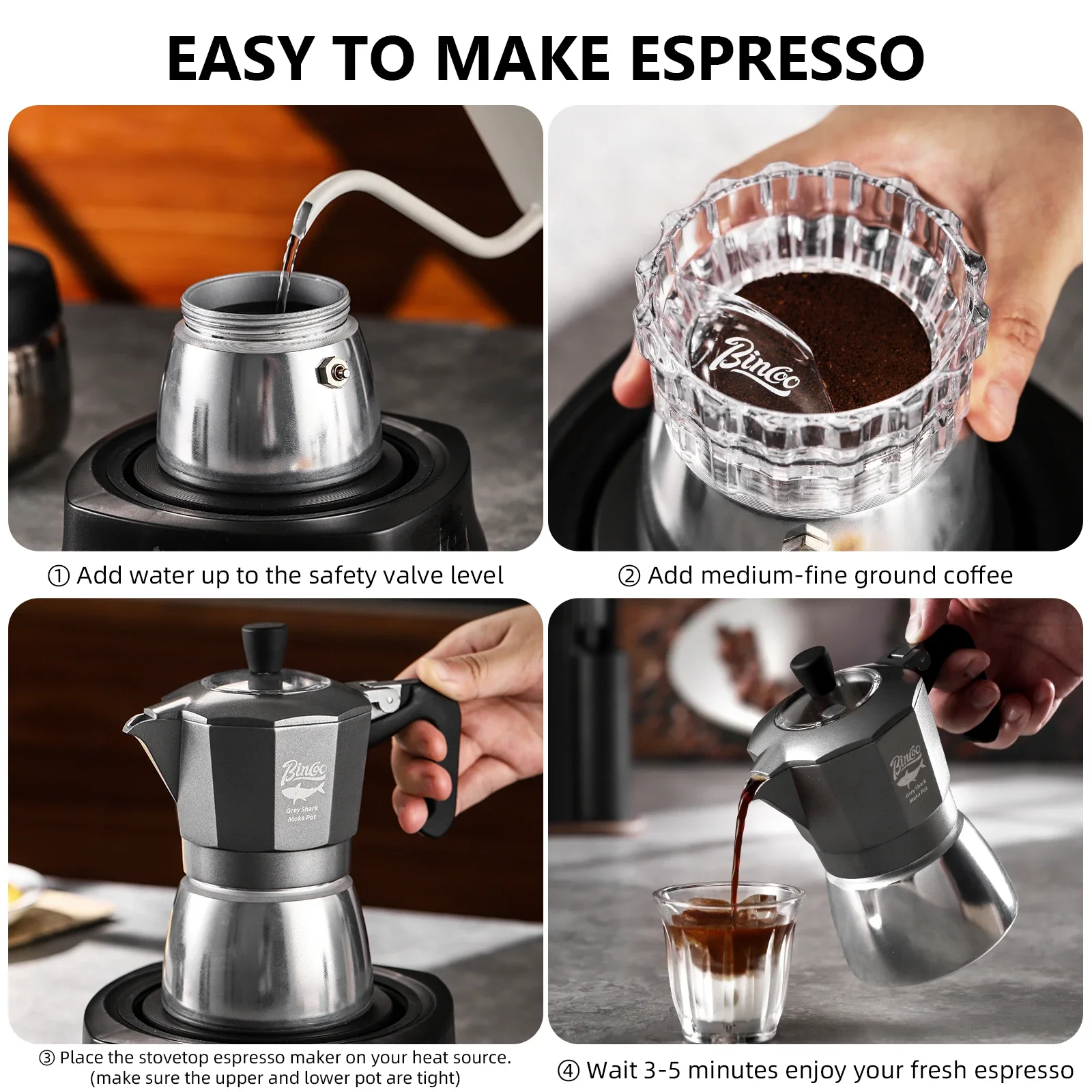 빈쿠 2컵 더블 밸브 모카포트 알루미늄 합금 커피포트  - Coffee Equipment Machine 리뷰 및 가격