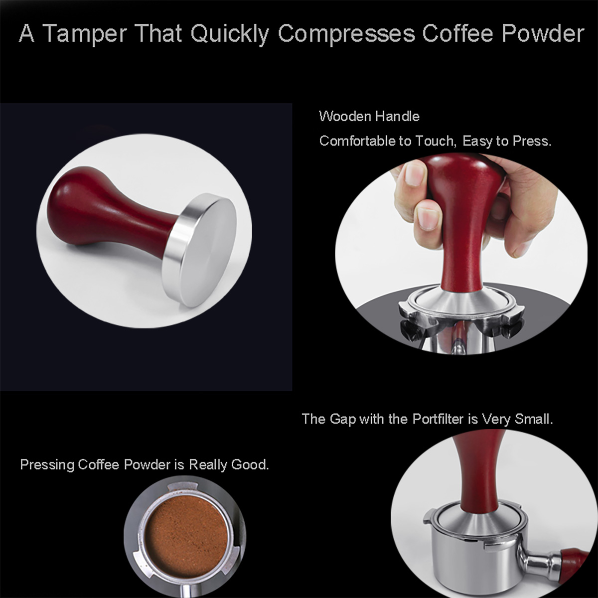나무 손잡이가 있는 에스프레소 탬퍼, 바리스타 플랫 베 - Espresso Tamper Set 리뷰 및 가격