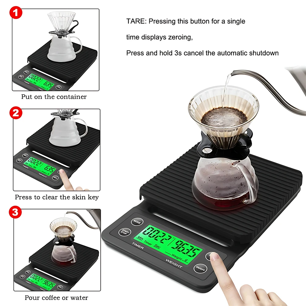 3/5KG 커피 드립 스케일, 타이머가있는 검정색 정밀 - Scale Drip Timer 리뷰 및 가격