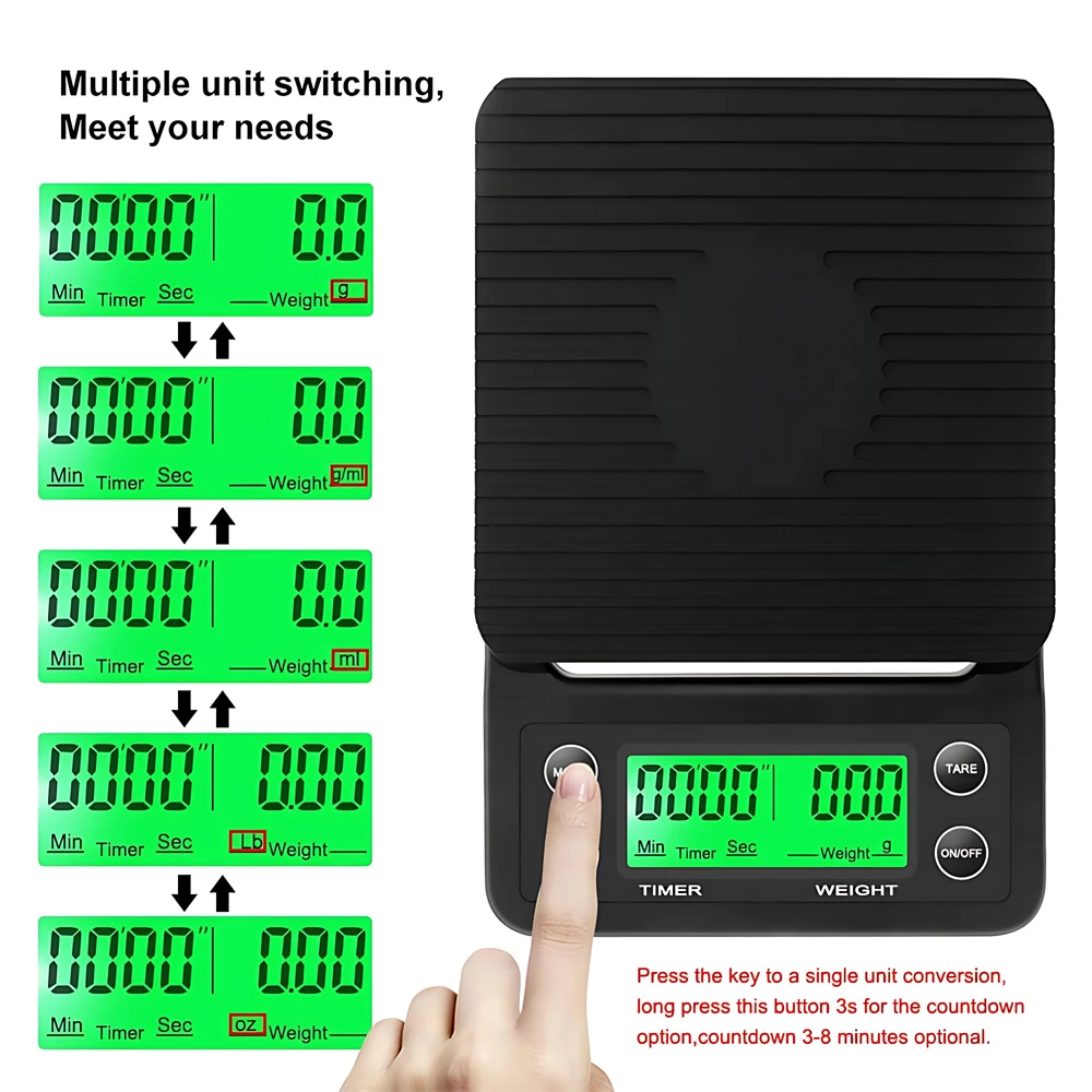 3/5KG 커피 드립 스케일, 타이머가있는 검정색 정밀 - Scale Drip Timer 리뷰 및 가격